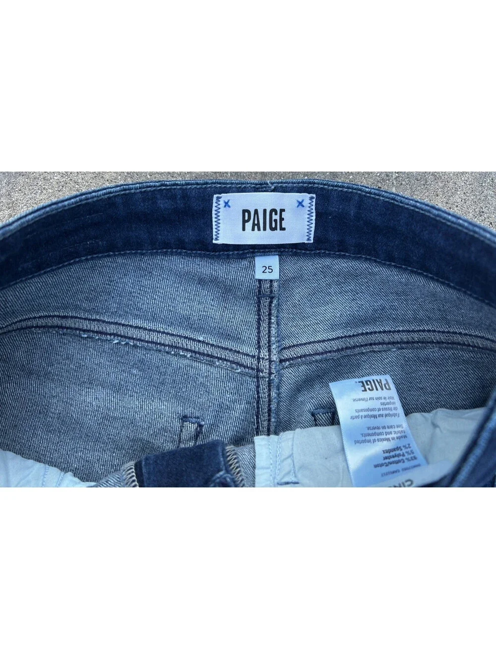 Paige Cindy Blue DeJeans Womens 25 Straight Leg Ankle Measure 24Wx28L Light Fade